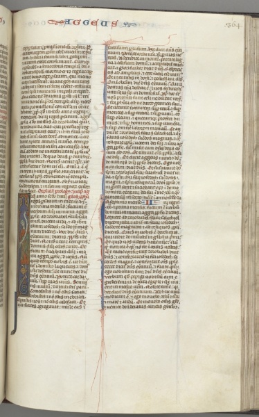 Fol. 364r, Haggai, historiated initial I, Haggai with a scroll standing on a hybrid