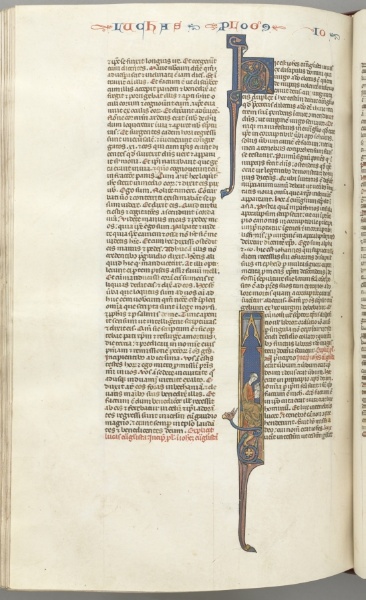 Fol. 425v, John, historiated initial I, John seated writing