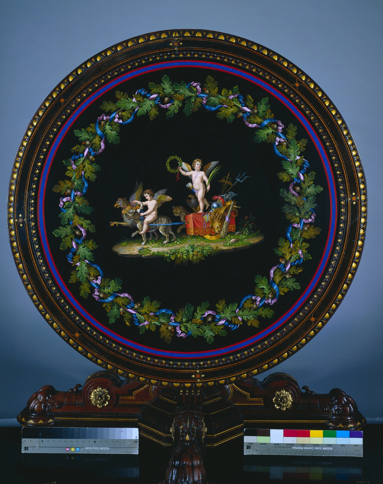 Center Table with Micromosaic Top, "Love Triumphant"