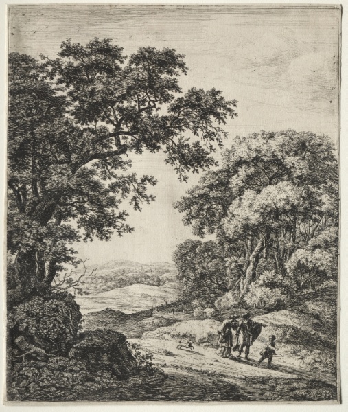 Six large upright landscapes with scenes from the Old Testament: Abraham Dismissing Hagar and Ishmael