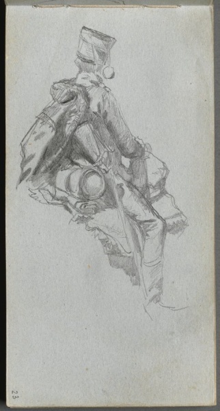 Sketchbook, page 23: Seated Soldier