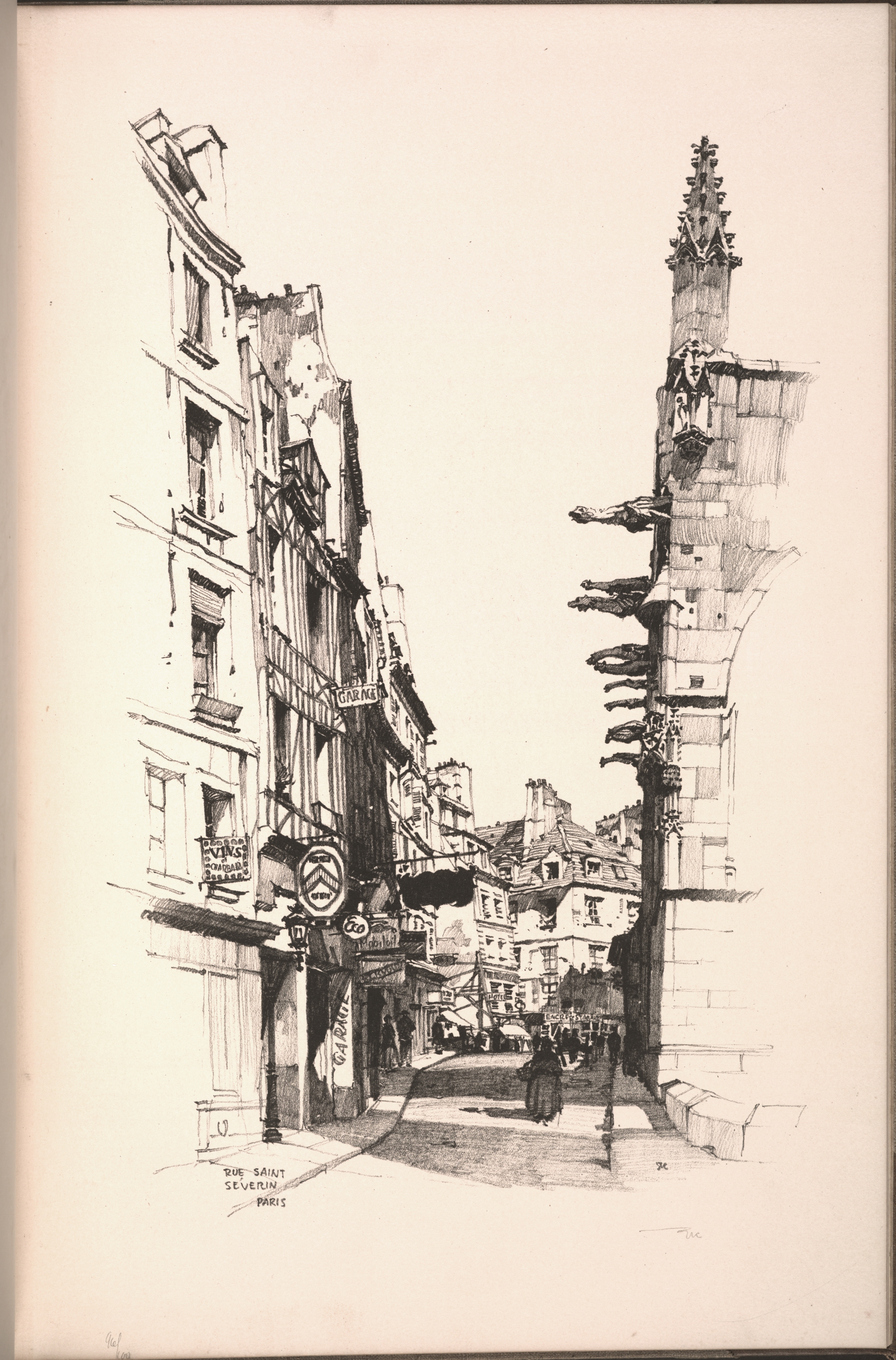 Twenty Lithographs of Old Paris: Rue Saint Séverin, Paris