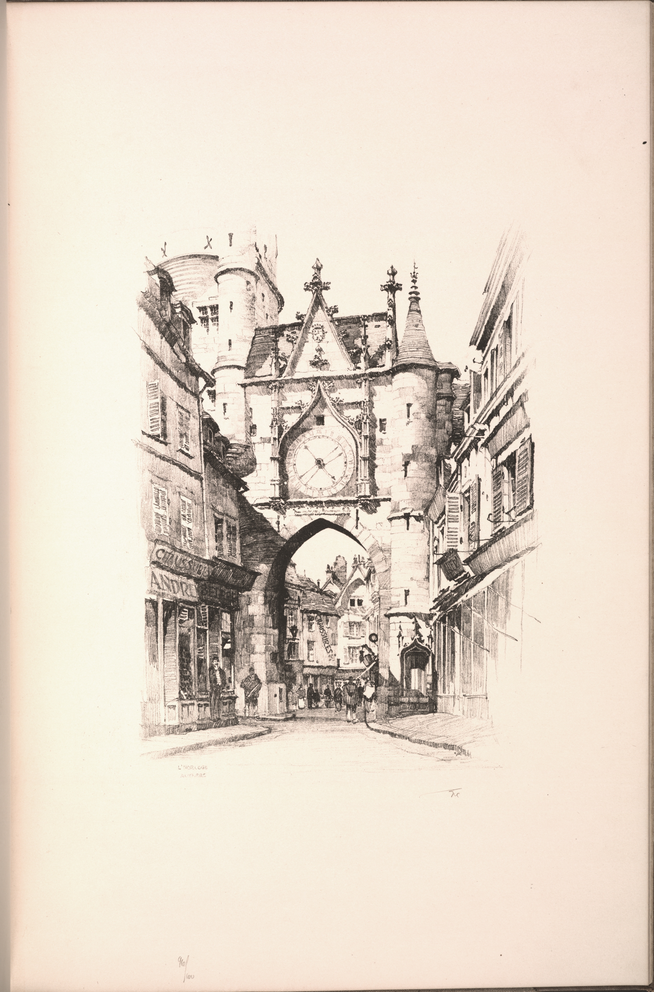 Twenty Lithographs of Old Paris: L'Horloge, Auxerre
