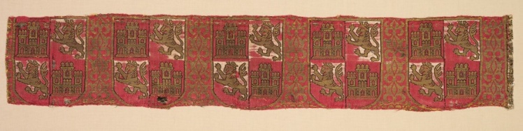 Lampas with heraldry of Castile and León, from a royal Christian robe