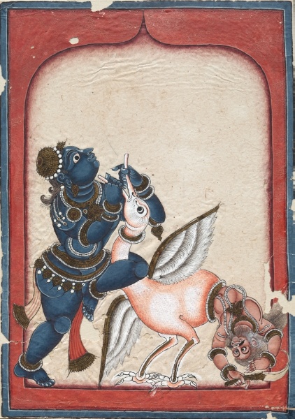 Krishna Vanquishing the Crane-Demon Bakasura