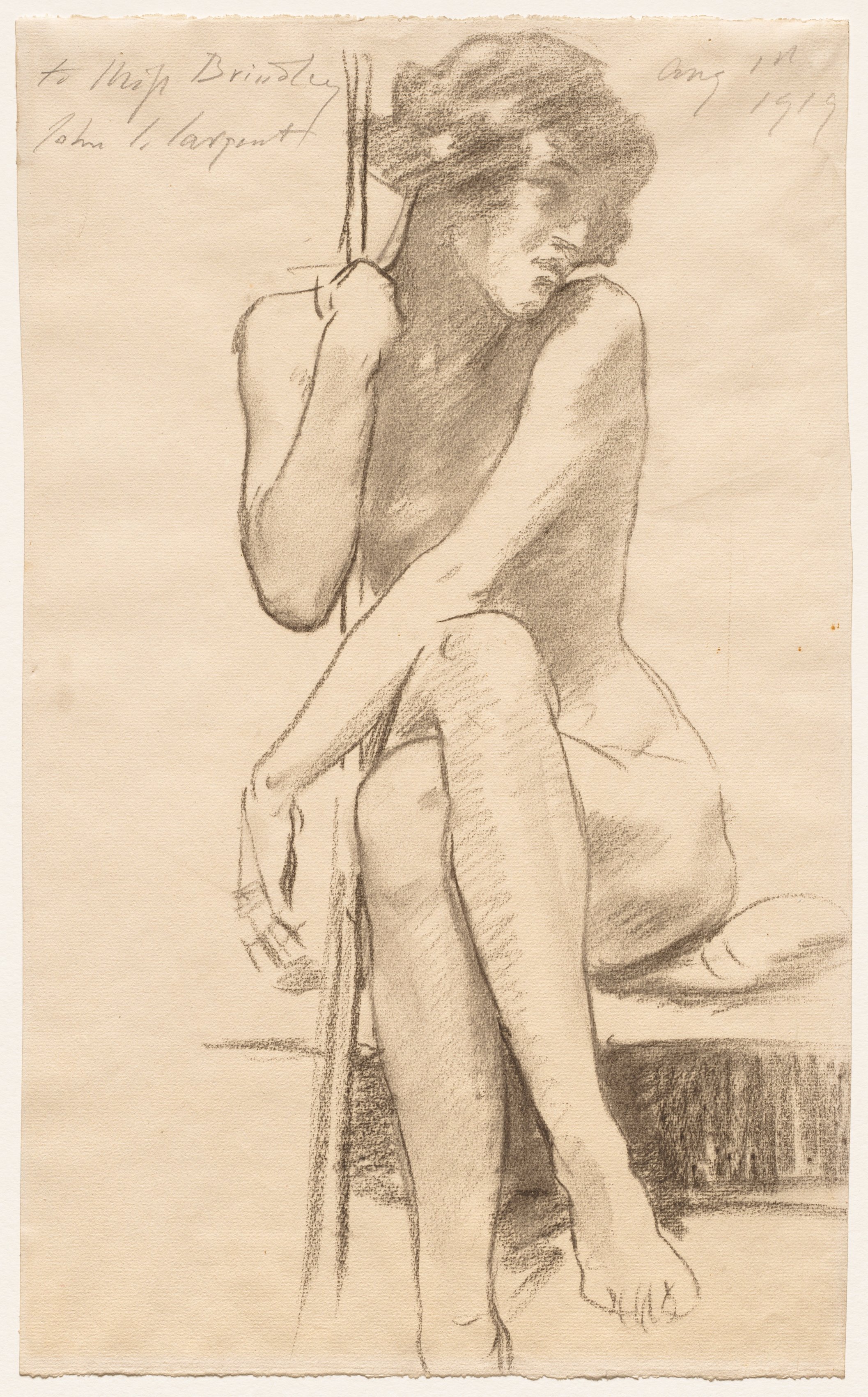Female Nude Seated on a Low Bench
