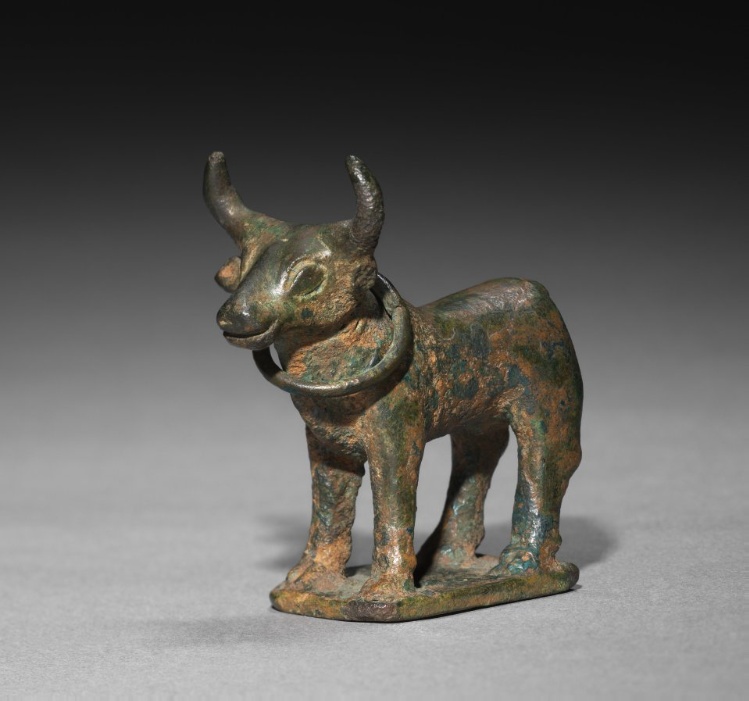 Statuette of a Bull with Curved Horns