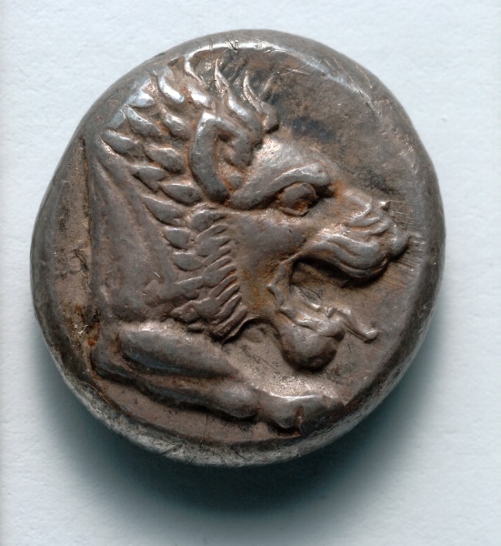 Drachm: Forepart of Lion (obverse)