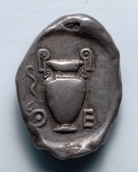 Stater: Volute Krater, Bow, within Incuse Circle (reverse)