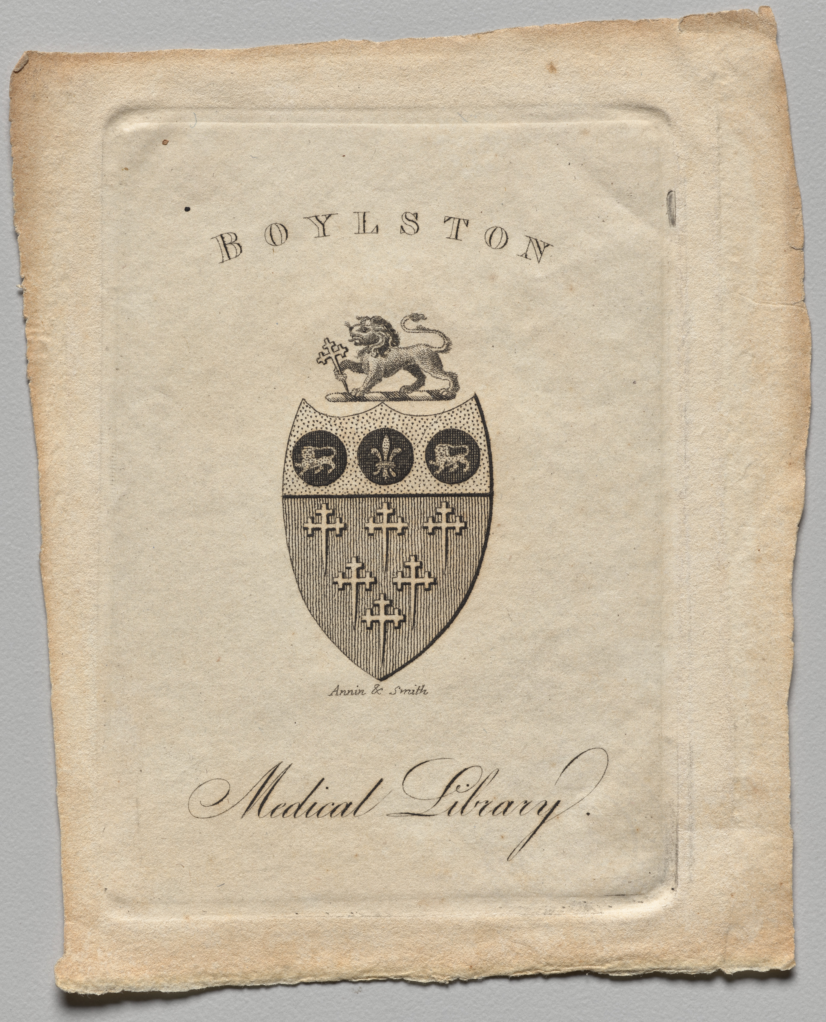 Bookplate:  Boylston Medical Library