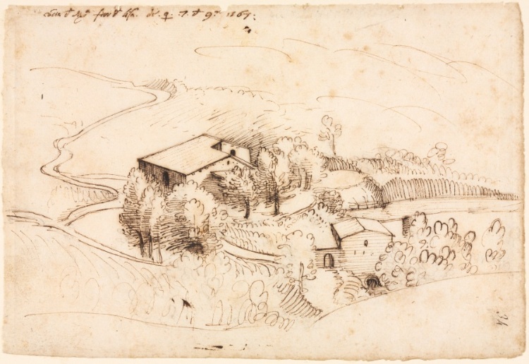 Farm with Trees in a Hilly Landscape