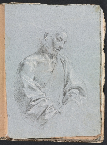 Verona Sketchbook: Male figure with drapery (page 71)