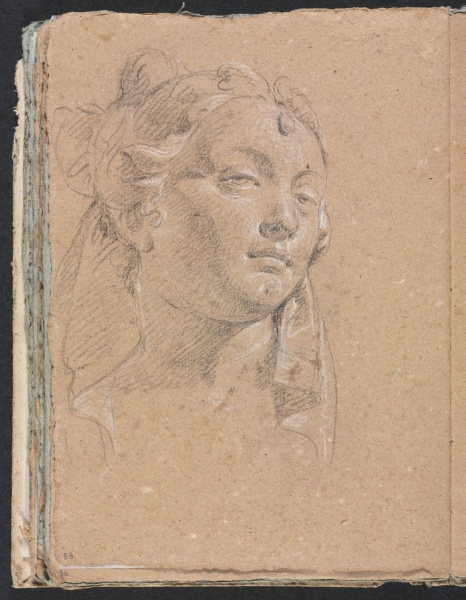 Verona Sketchbook: Head of a woman (page 58)