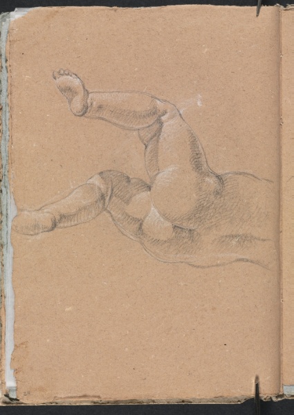 Verona Sketchbook: Putto (lower half of body) (page 24)