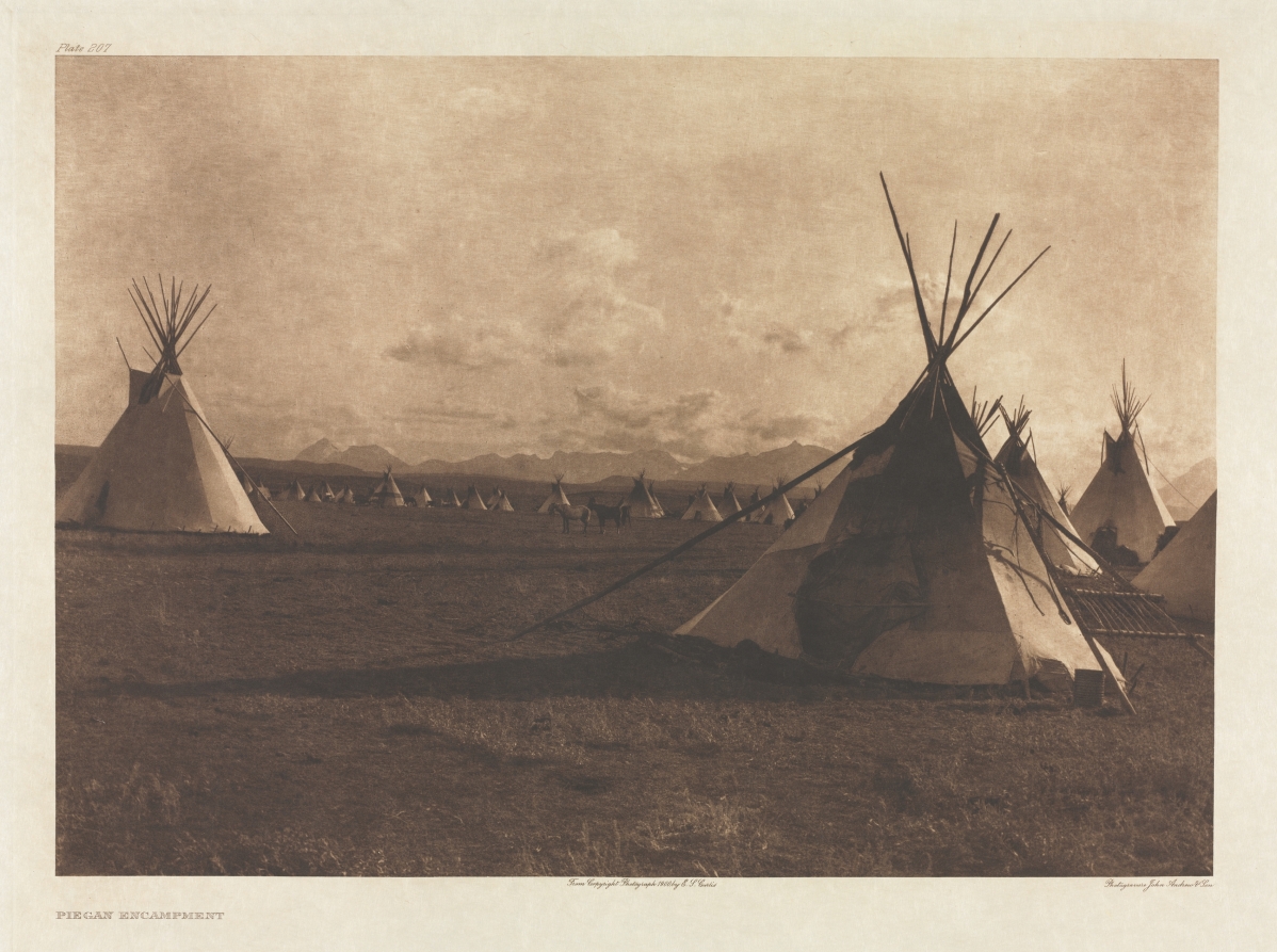 Portfolio VI, Plate 207: Piegan Encampment