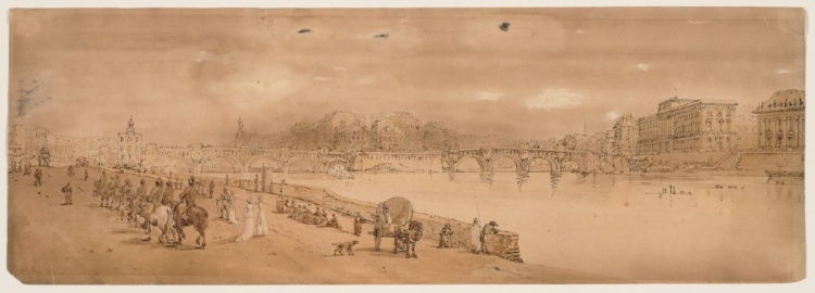 A Selection of Twenty of the Most Picturesque Views in Paris:  View of Pont Neuf, and the Mint