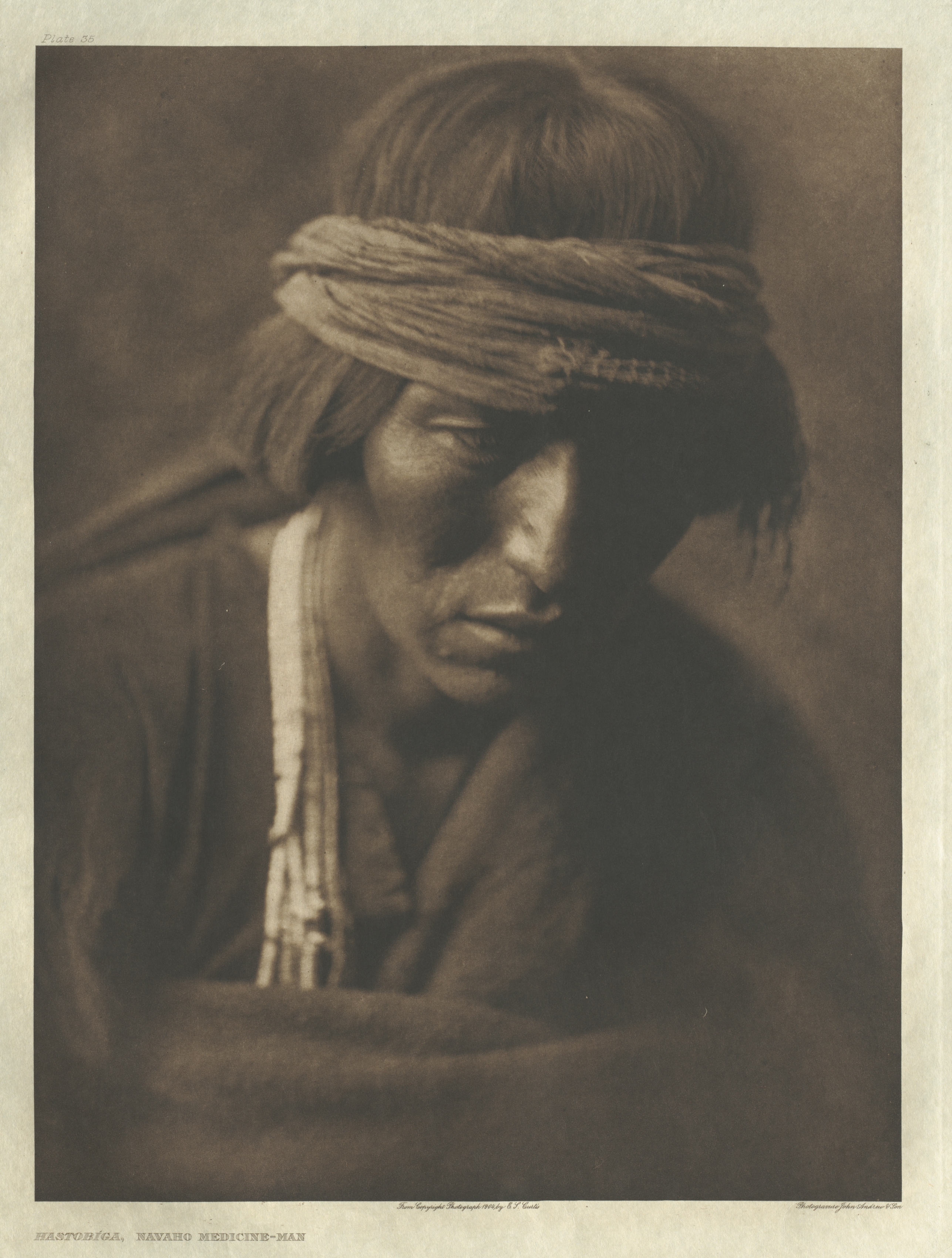 Portfolio I, Plate 35: Hastobíga-Navaho Medicine-Man