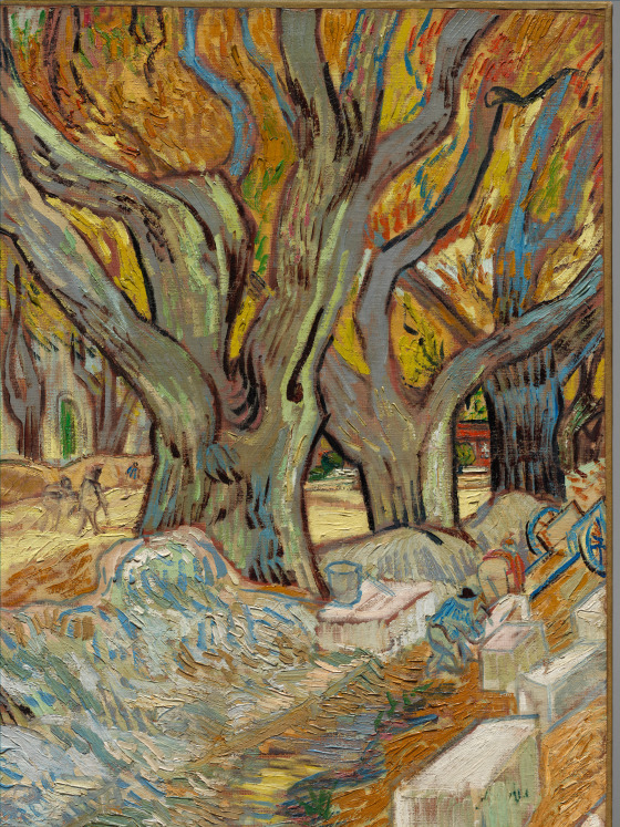 The Large Plane Trees Road Menders At Saint Remy Cleveland Museum Of Art