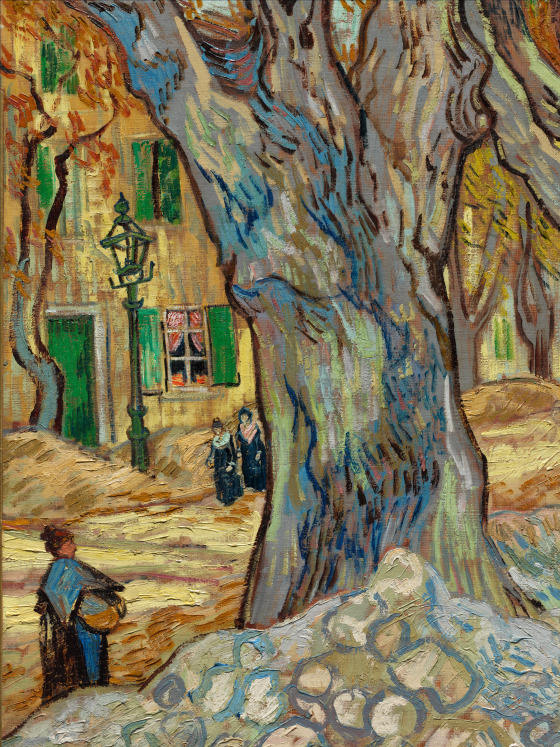 The Large Plane Trees Road Menders At Saint Remy Cleveland Museum Of Art