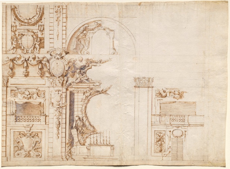Study for the 'Essequie' Conducted in San Lorenzo, Florence, in 1637 in Honour of Holy Roman Emperor Ferdinand II