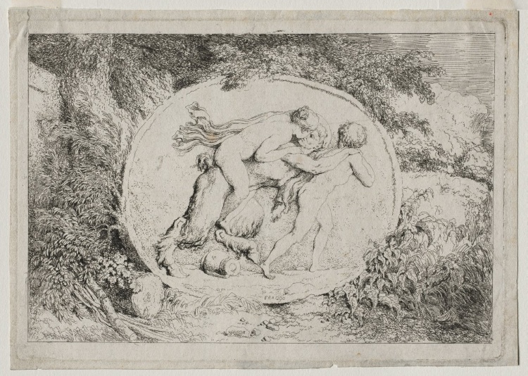 Bacchanales: Nymph Astride a Satyr 