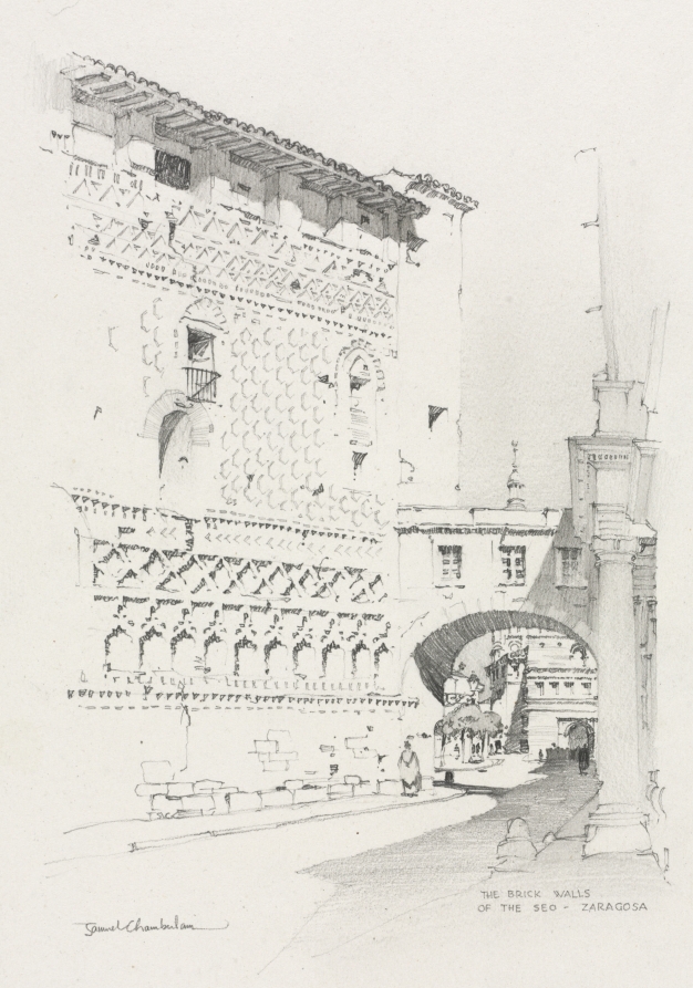 The Brick Walls of the Seo, Zaragosa, Samuel Chamberlain