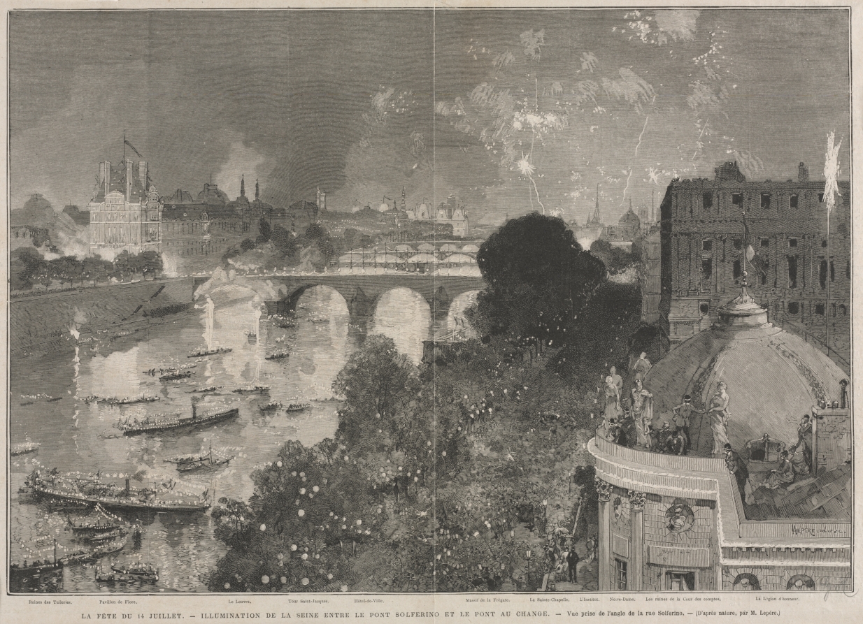 The Festival of 14 July, Illumination of the Place of the Republic (after H. Scott)