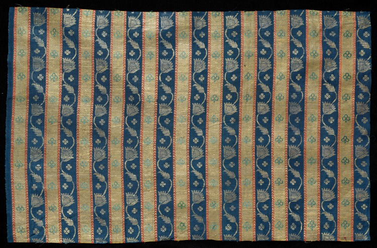 Striped Brocade with Flowering Vine