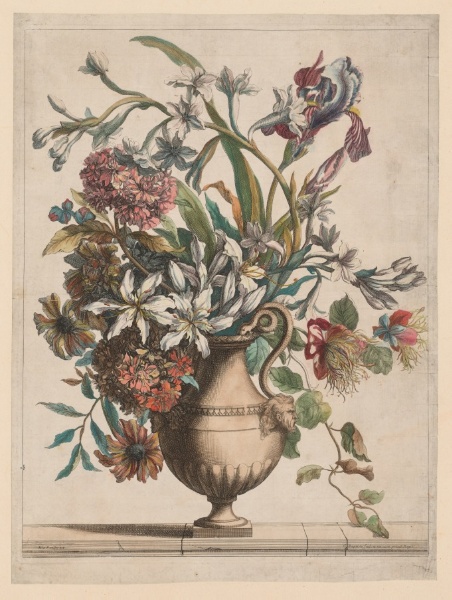 Liure de Toutes Sortes de fleurs d'après nature:  Vase of Flowers