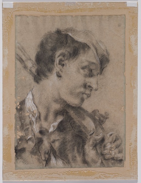 Head of a Young Man in Profile with a Gun over His Shoulder