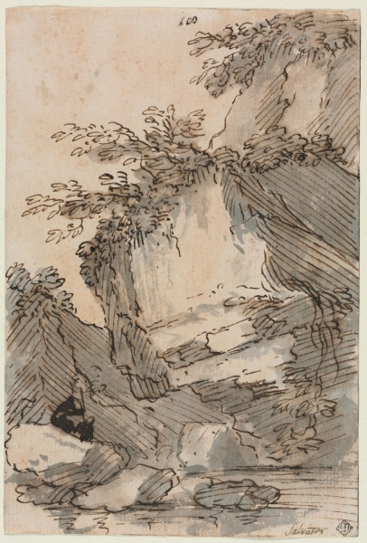 Figures by a Rocky Pool