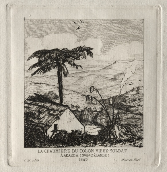 The Old-soldier Settler's Hut at Akaroa, 1845