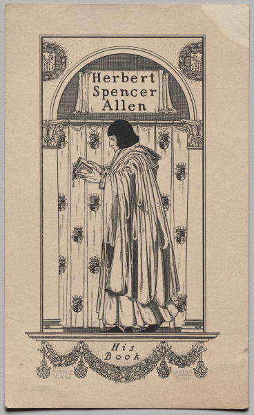 Bookplate:  Herbert Spencer Allen, His Book inscribed