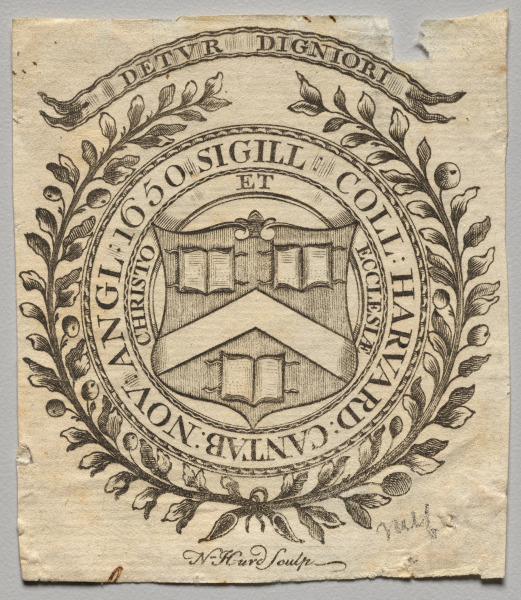 Bookplate:  Seal of Harvard College