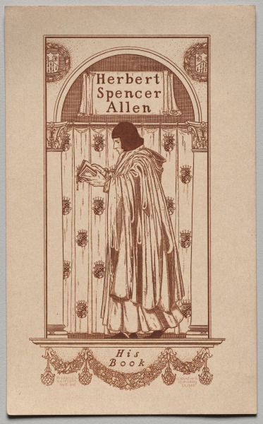 Bookplate:  Herbert Spencer Allen, His Book inscribed