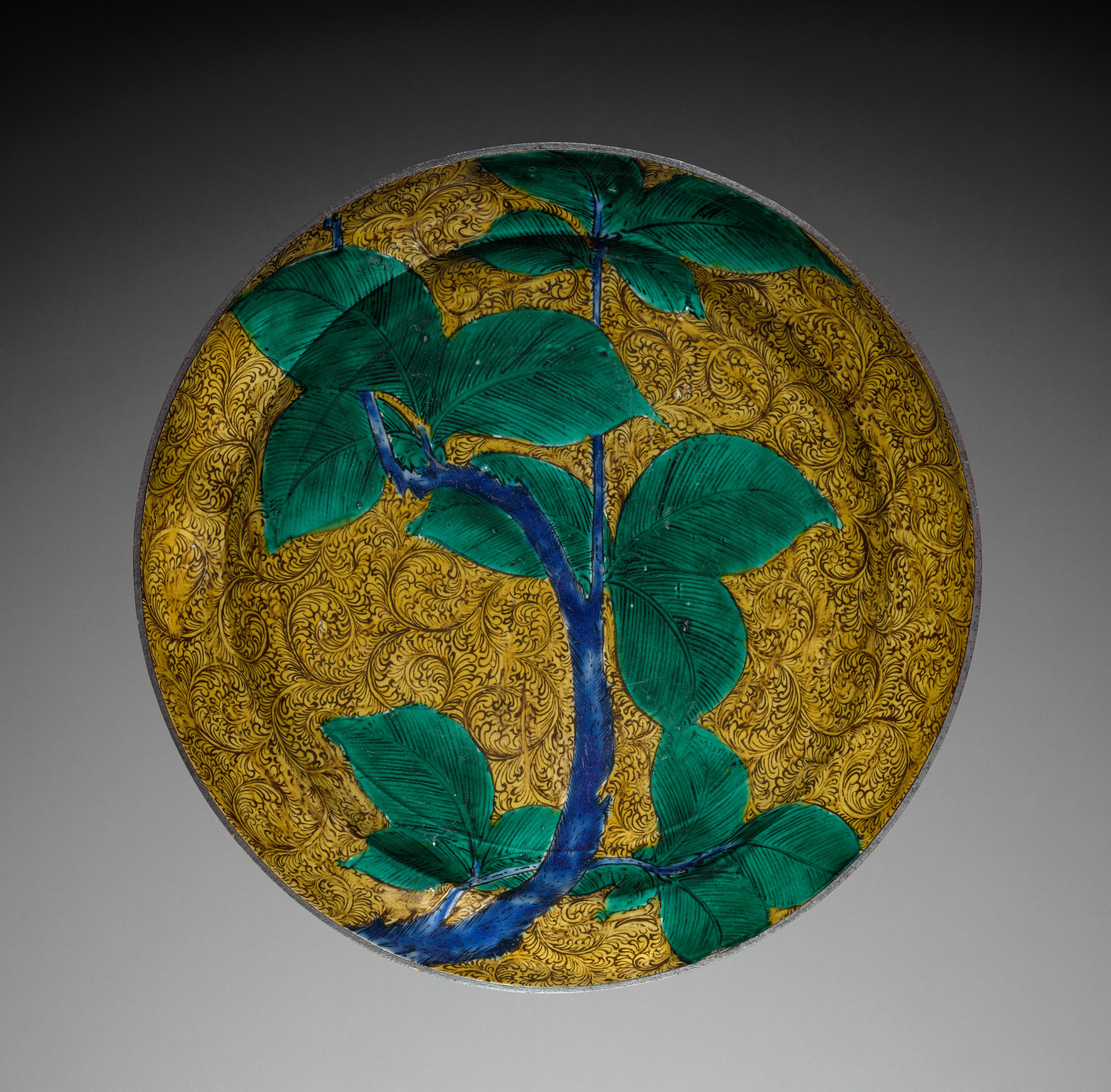 Large Dish with Persimmon Branch