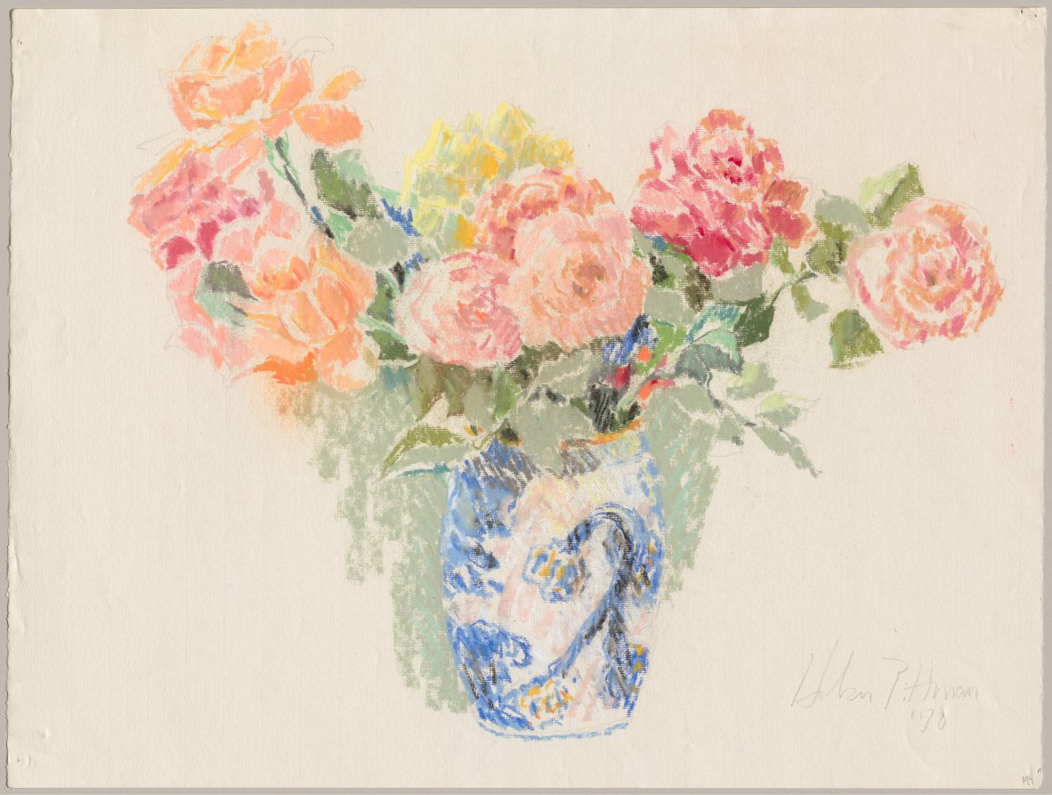 Roses in an Oriental Vase, Hobson Pittman, c. 1970