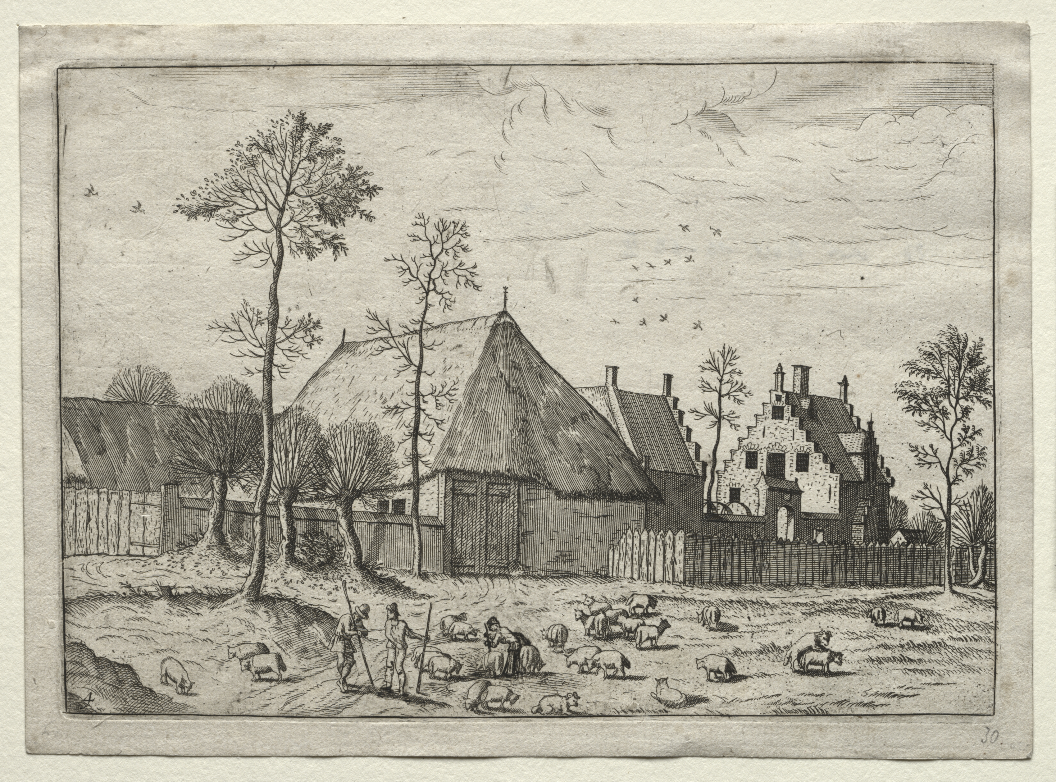 View of Villages in Brabant and Campine: Shepherds with Flock
