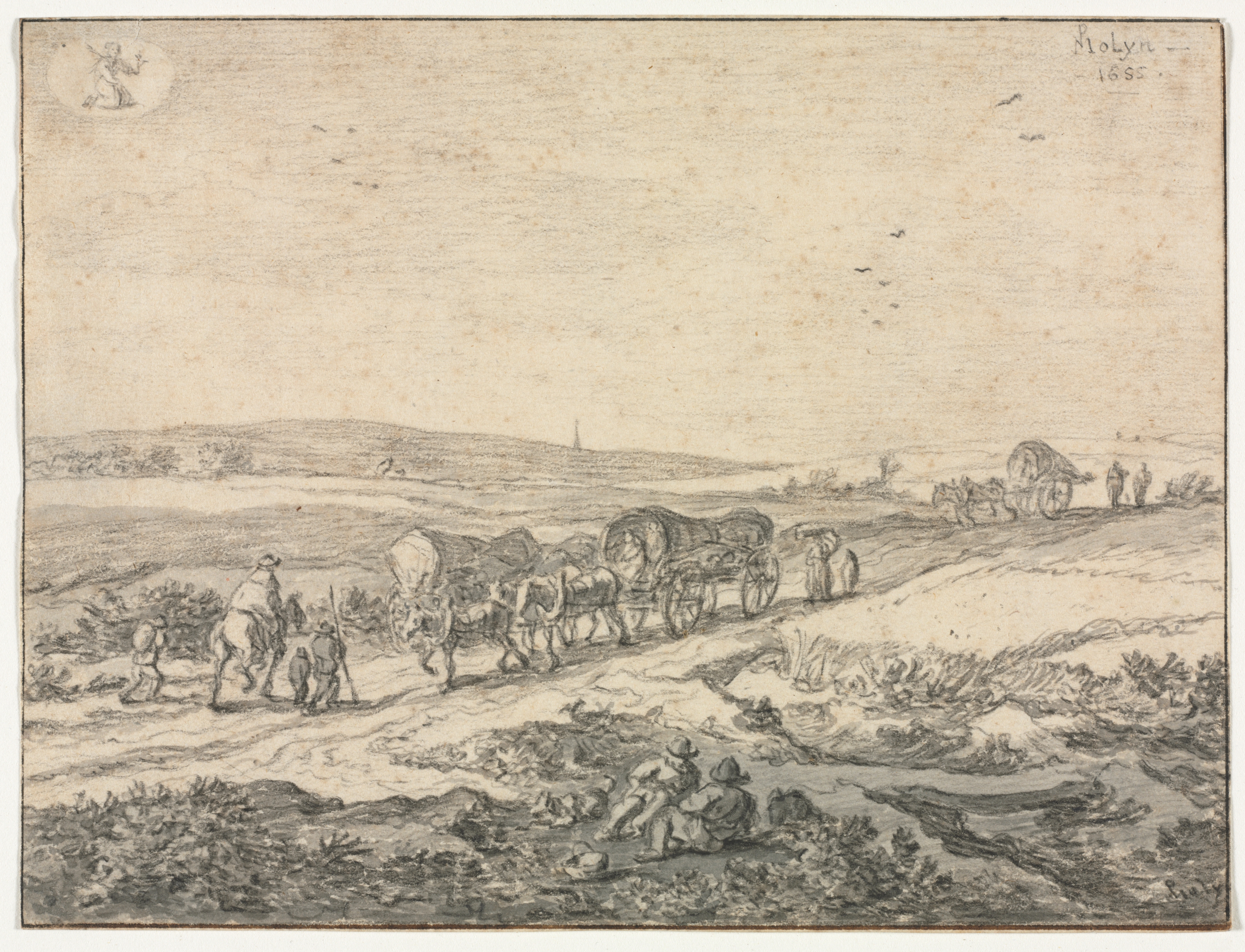 August: Landscape with Wagons