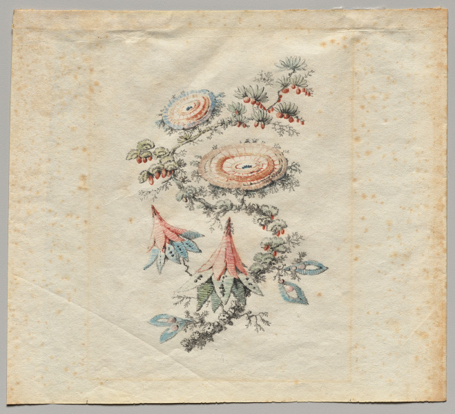 Flower Embroidery Design for Silk Manufactory of Lyon