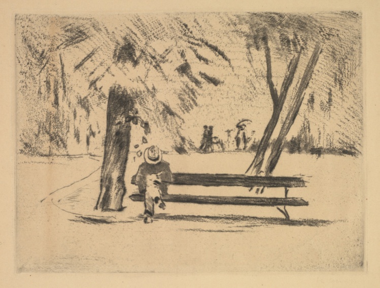 French Series: Man Reading on Park Bench
