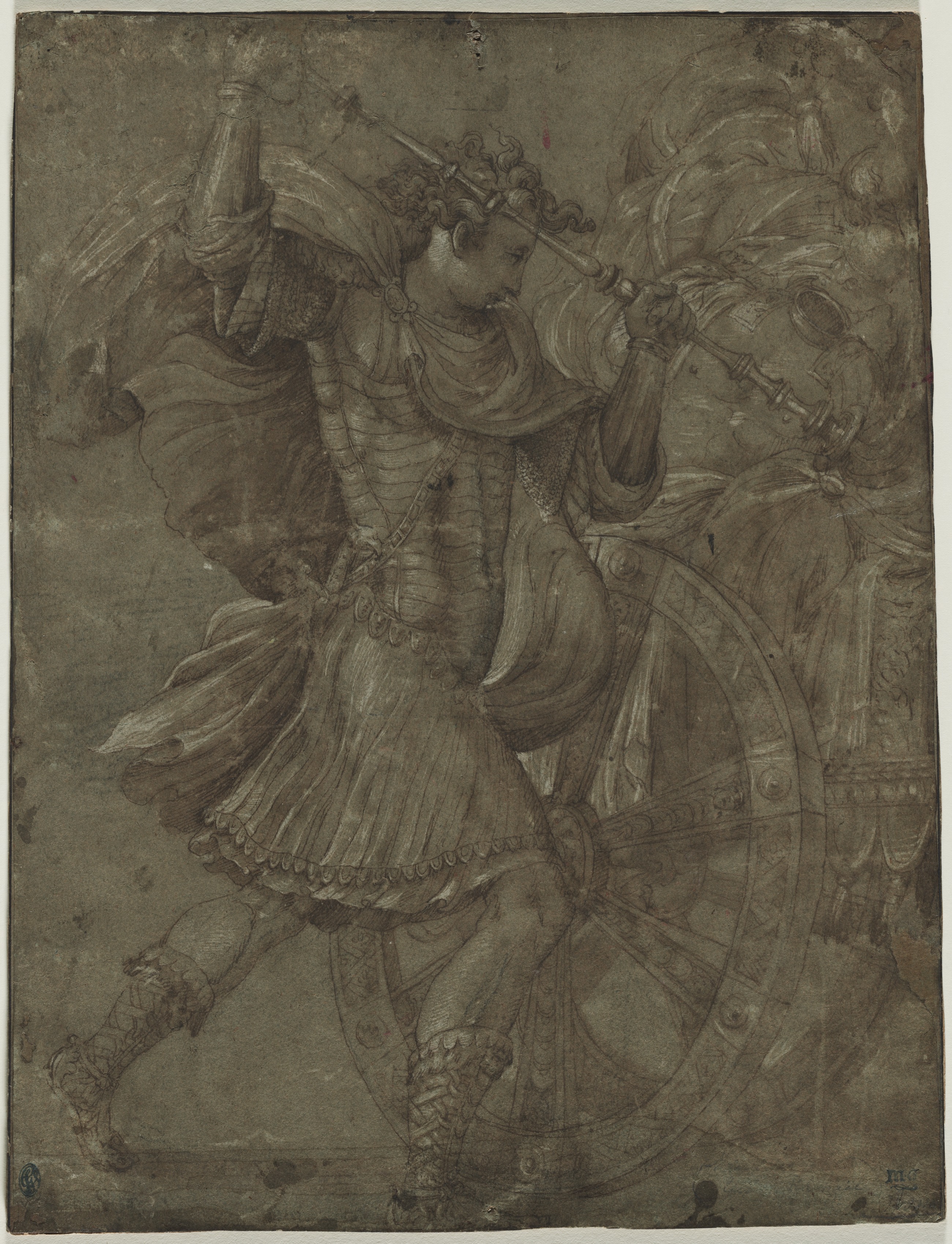 Man in Armor beside a Chariot
