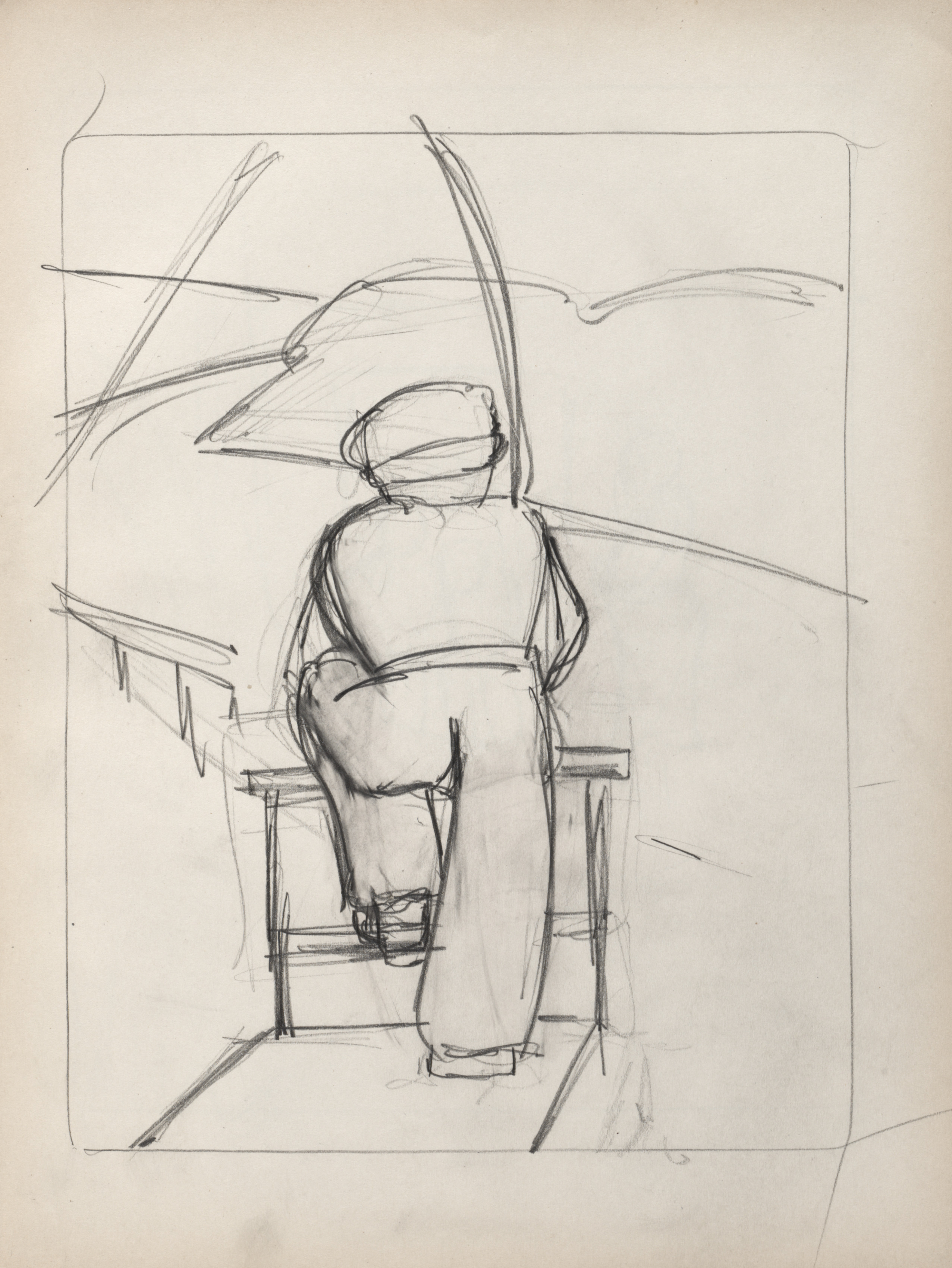 Sketchbook No. 2, page 31: Fisherman on a Pier