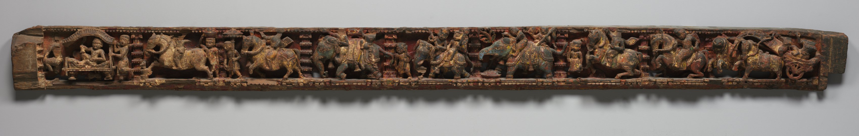 Narrative Frieze:  Procession with Dignitary in a Palanquin Architrave from a Jain Temple