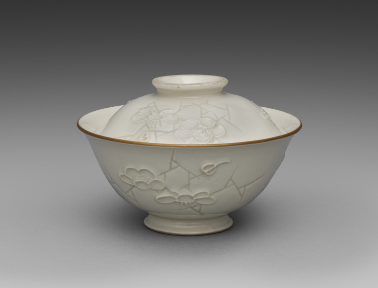 Covered Bowl from Dining Set with Plum Blossoms and Cracked-Ice
