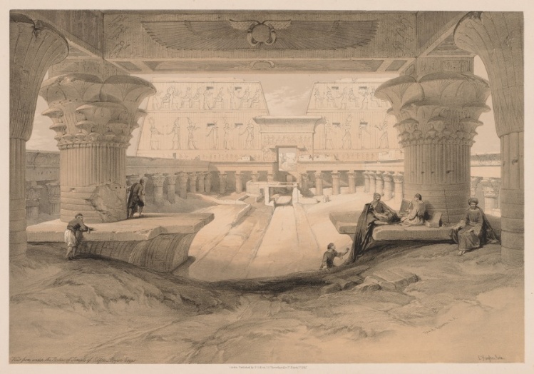 Egypt and Nubia:  Volume I - No. 32, View from under the Portico of the Temple of Edfou, Upper Egypt
