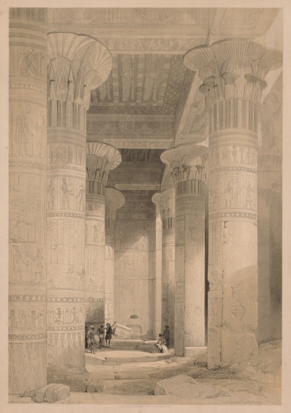 Egypt and Nubia:  Volume I - Frontispiece, View under the Grand Portico, Philae