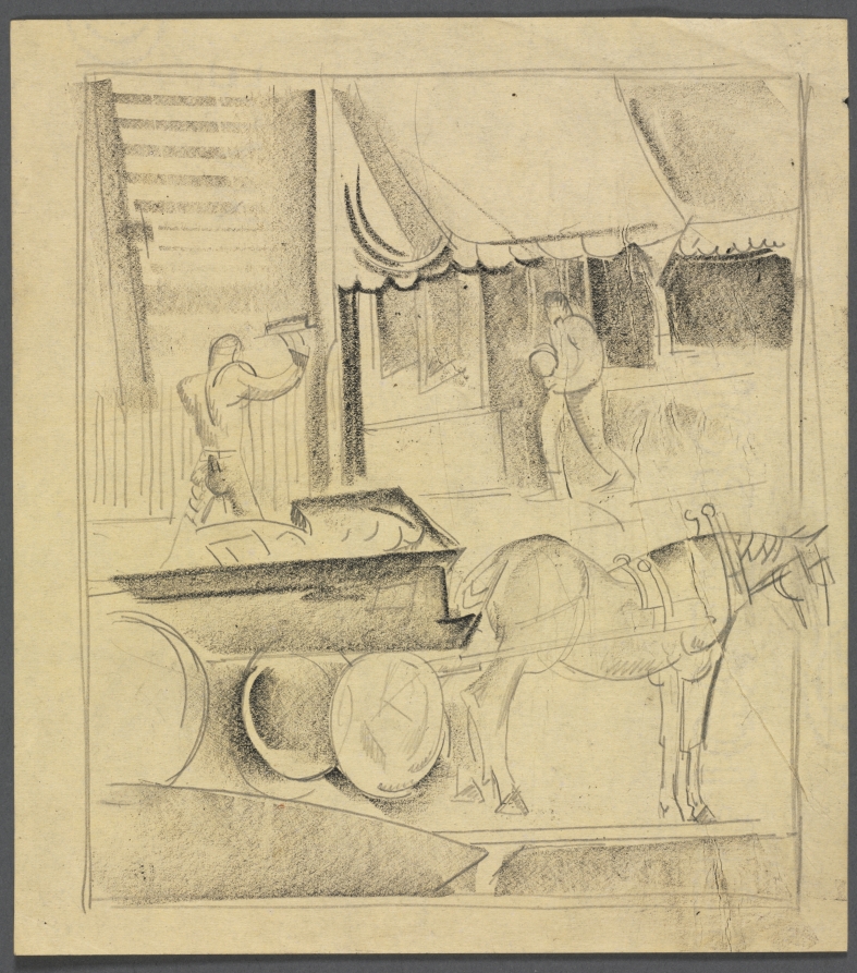 Sketch: The Delivery Wagon (53 of 150), William Sommer, c. 1920s–40s