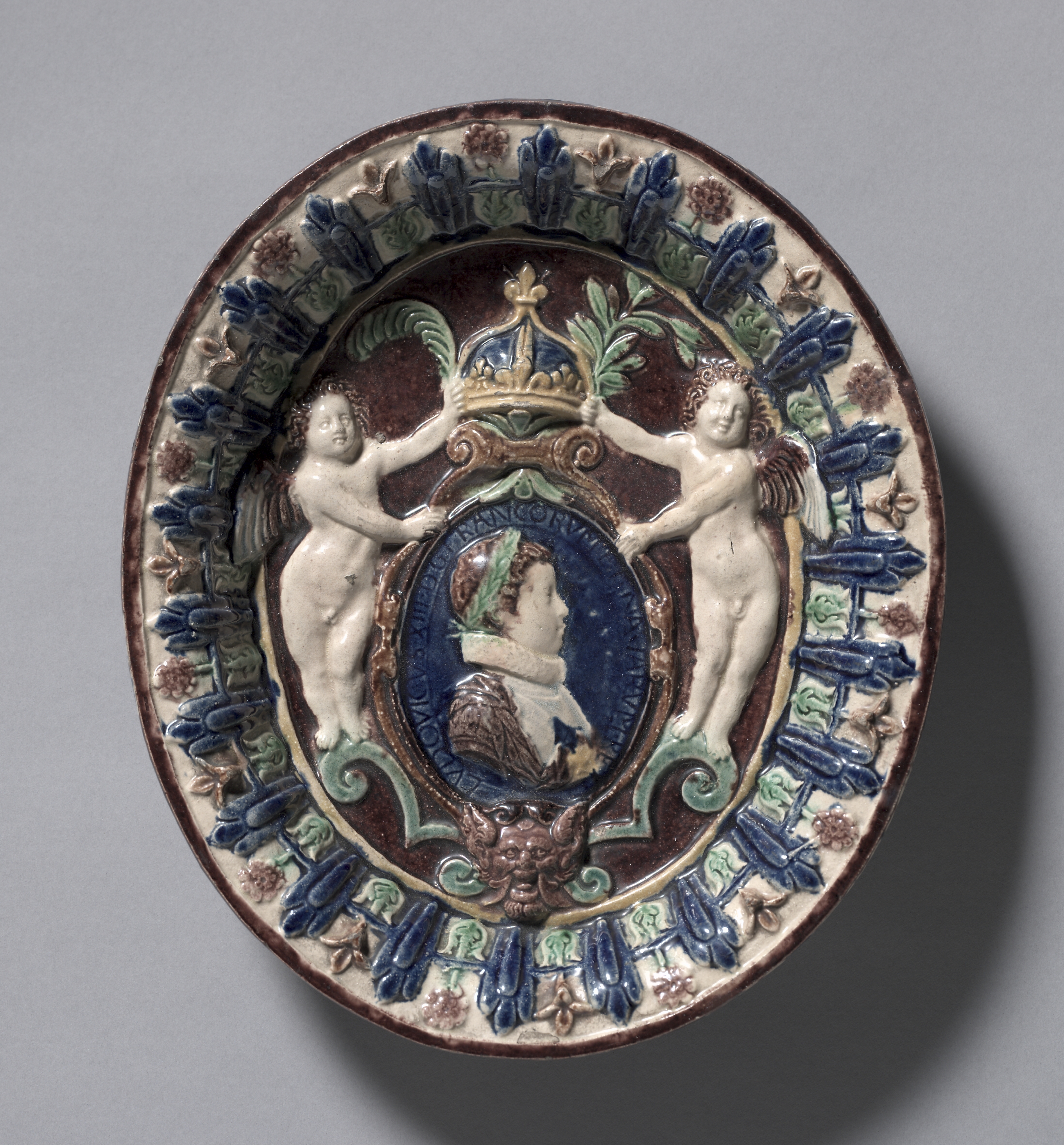 Oval Dish Commemorating the Ascent of the Young Louis XIII to the Throne of France
