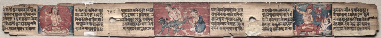 Bodhisattva Samantabhadra purifies the path to enlightenment, with Manjushri, folio 348 (verso) from a Gandavyuha-sutra (Scripture of the Supreme Array)